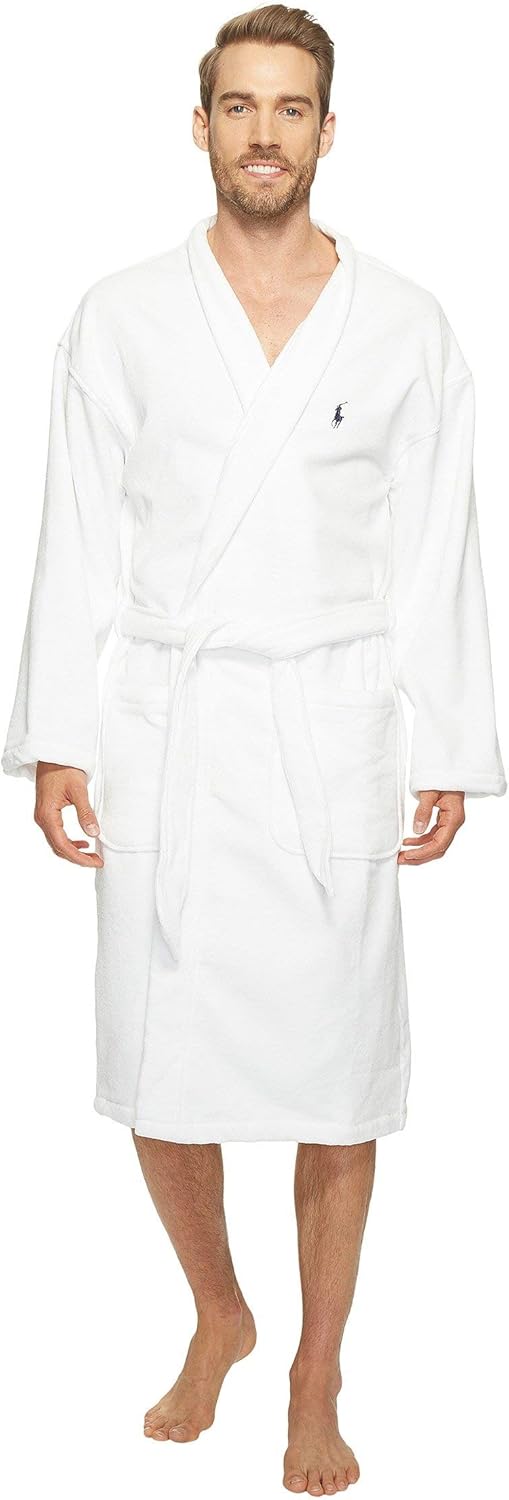 Велюровый кимоно-халат Polo Ralph Lauren, White