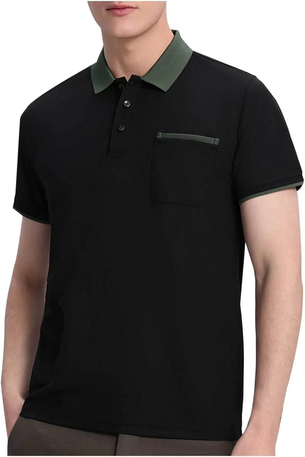 

Мужская классическая поло с коротким рукавом и отложным воротником