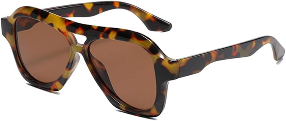 

Женские солнцезащитные очки с двойной перемычкой, желейного цвета, с защитой от УФ-излучения UV400, мужские, увеличенного размера, для занятий спортом на открытом воздухе, бега и езды generic, Leopard Tea