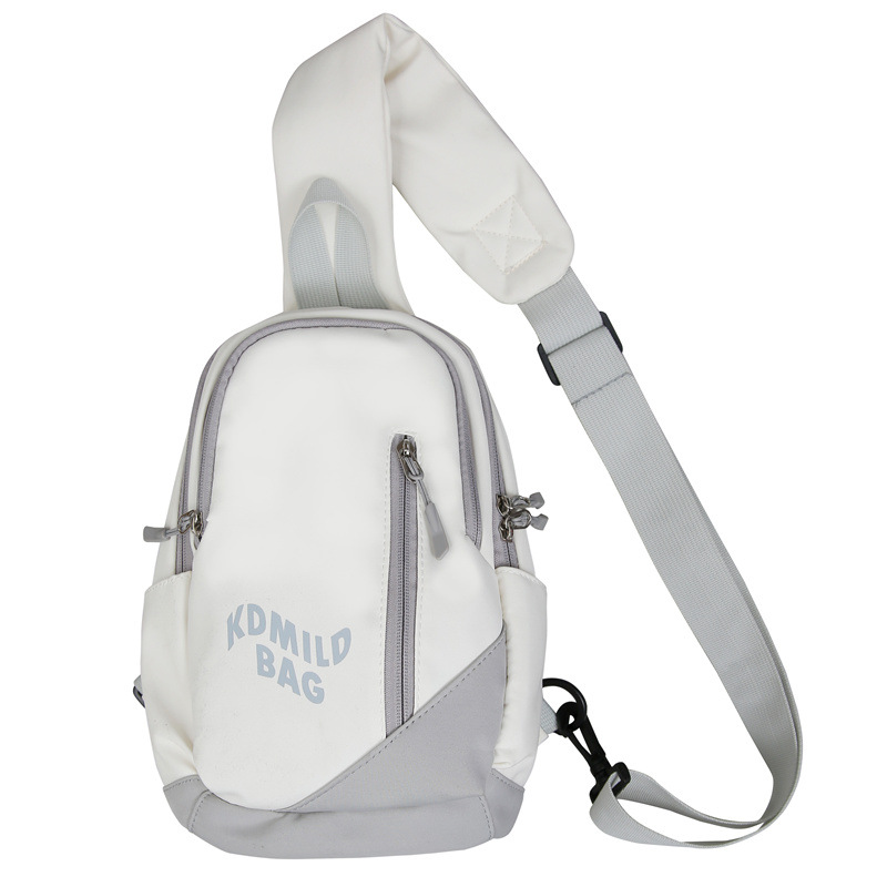 

BALANG Нейлоновый поясной рюкзак-слинг унисекс красный черный розовый синий серый белый, White Gray+Coal Ball Charm