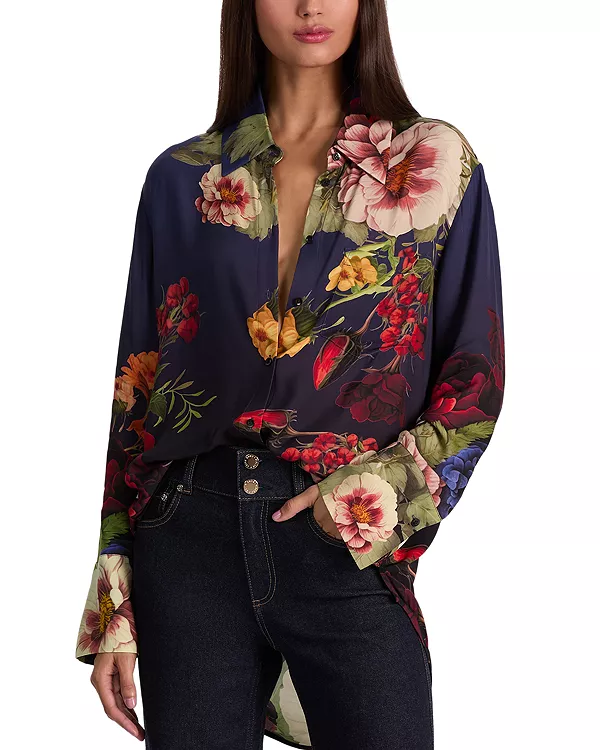 

Изящная блузка свободного кроя Alice And Olivia, синий