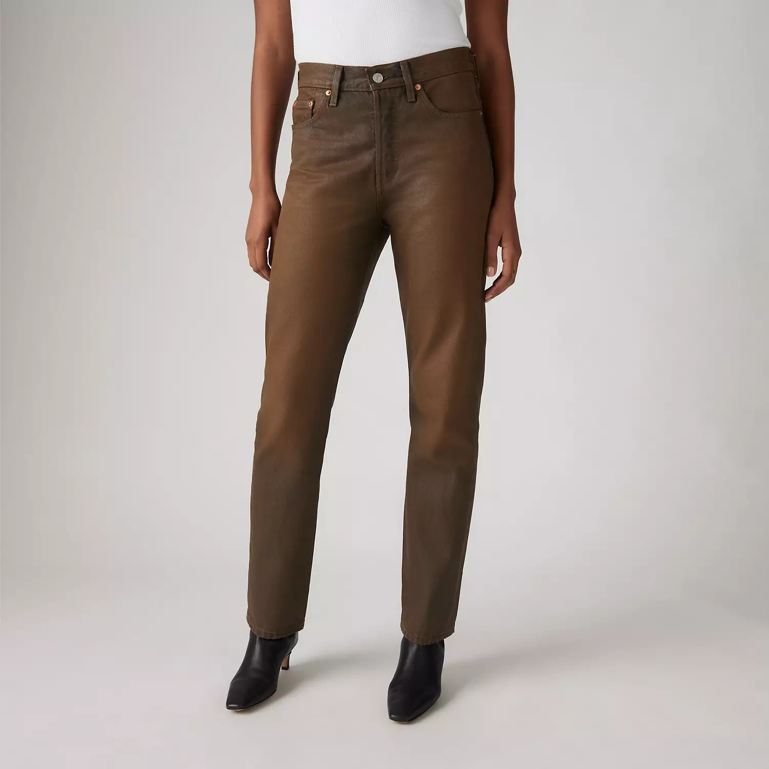 Женские джинсы с оригинальным покрытием 501 Levi's, цвет Pay Day - Brown — фото 2