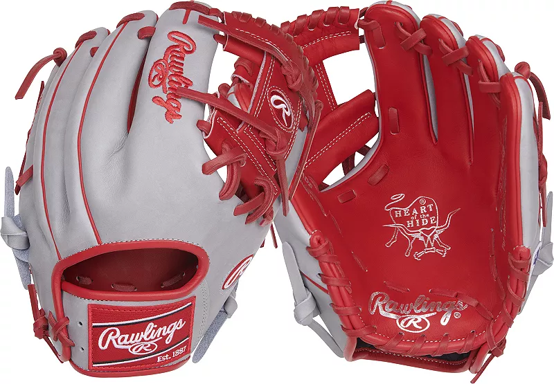 

Перчатки Rawlings серии Heart of the Hide 11,5 дюймов, серый/красный