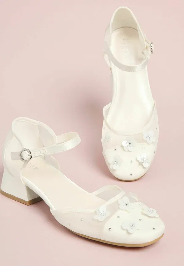Балетки Lipsy Sequin floral ankle strap, белый — фото 4