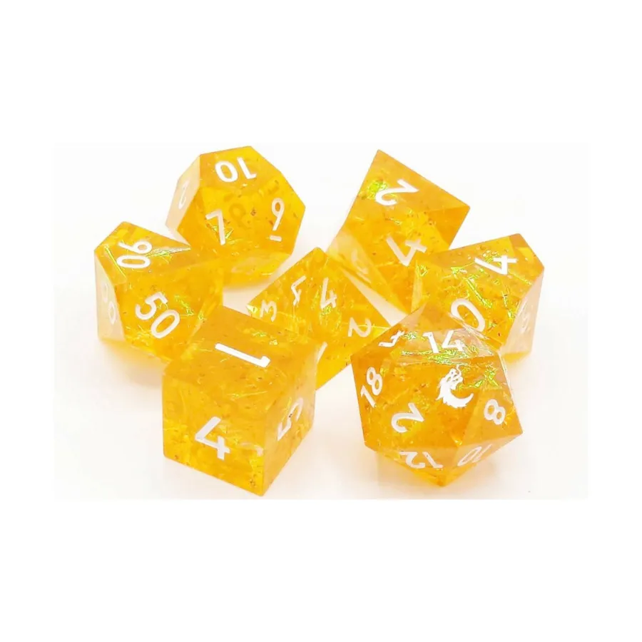 

Poly Set Лимонное дерево с белым (7), Sharp Edged Dice