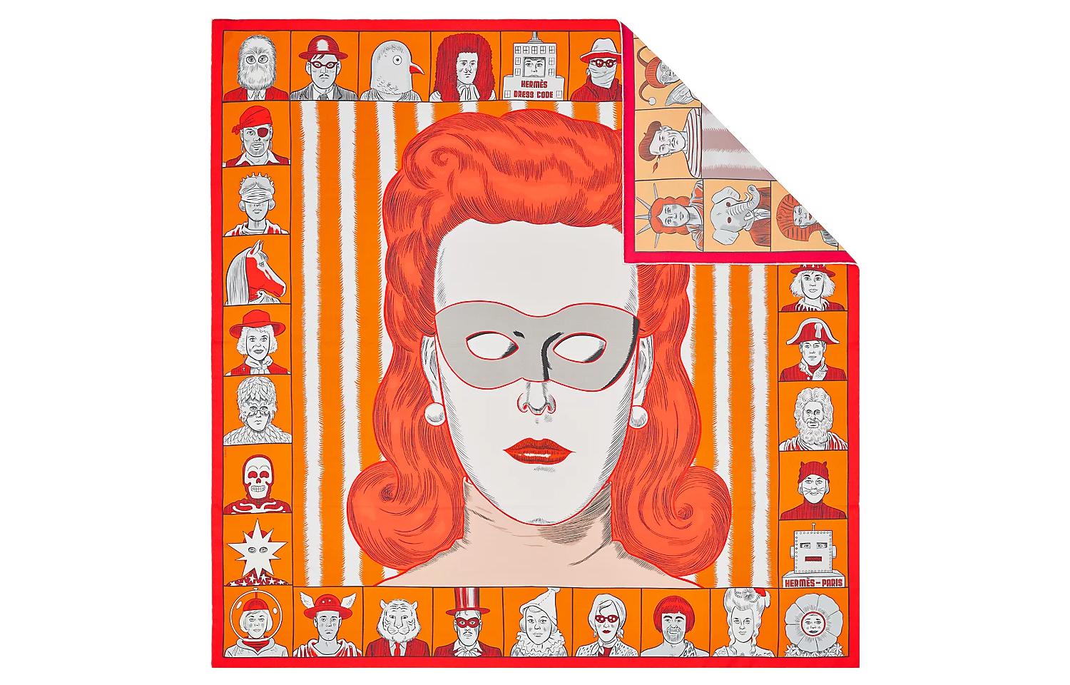 

Шёлковый платок Женский Оранжевый HERMES