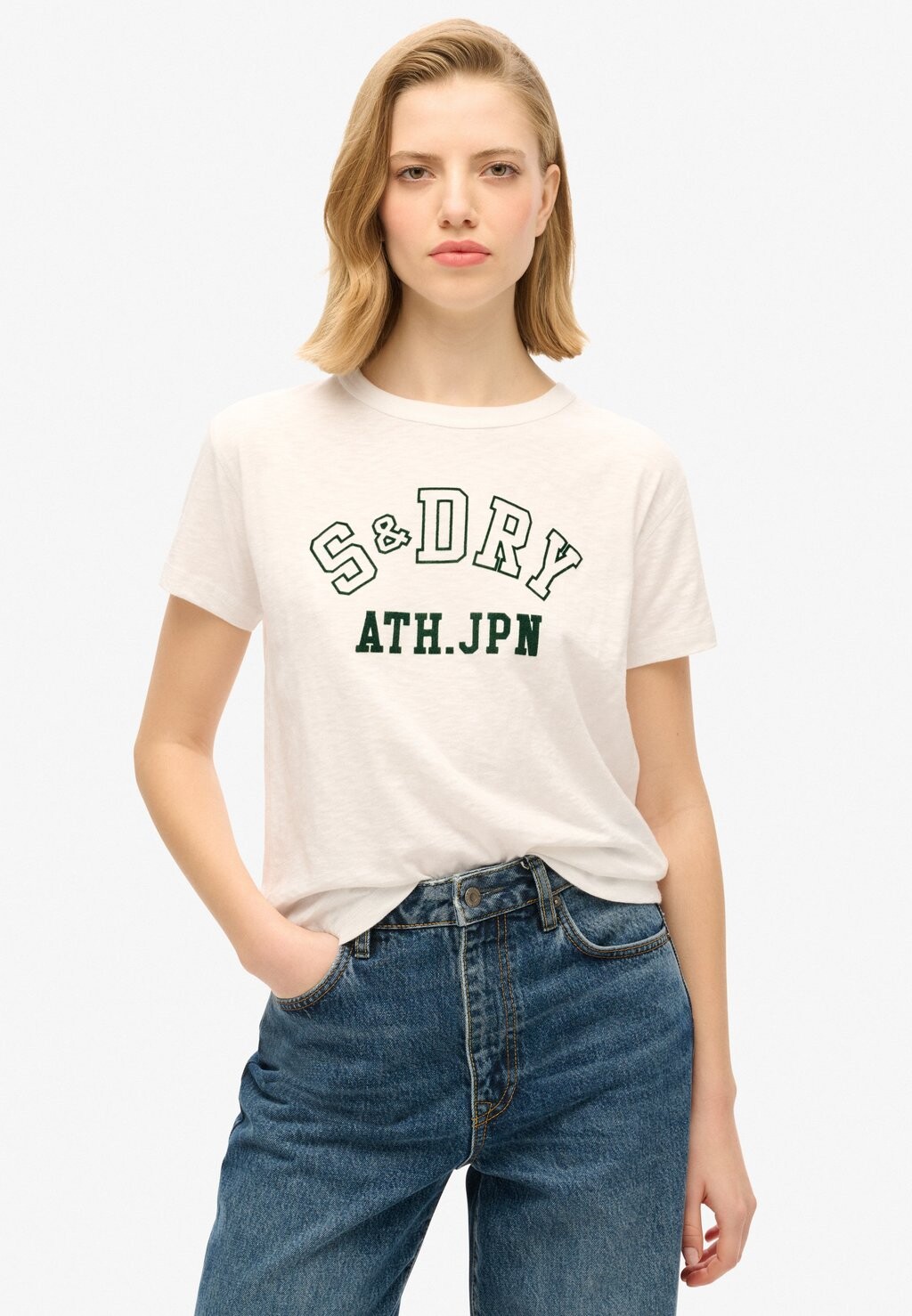 

Футболка с принтом ATHLETIC ESSENTIALS GRAPHIC Superdry, белый