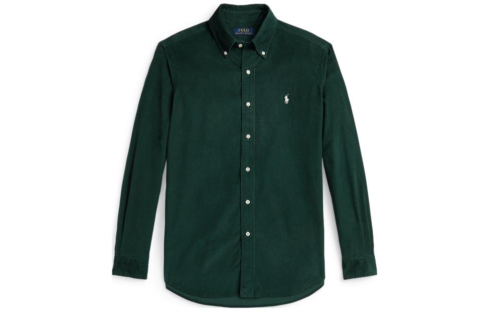 Зеленая мужская рубашка Polo Ralph Lauren, зеленый