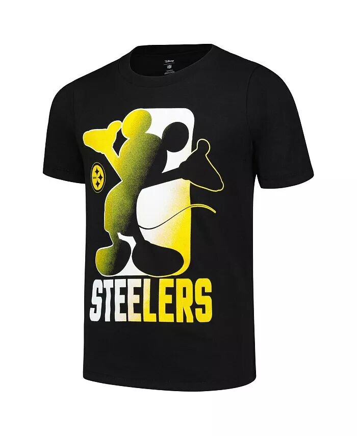 Черная футболка Big Boys Pittsburgh Steelers Disney Cross Fade Outerstuff, черный — фото 3