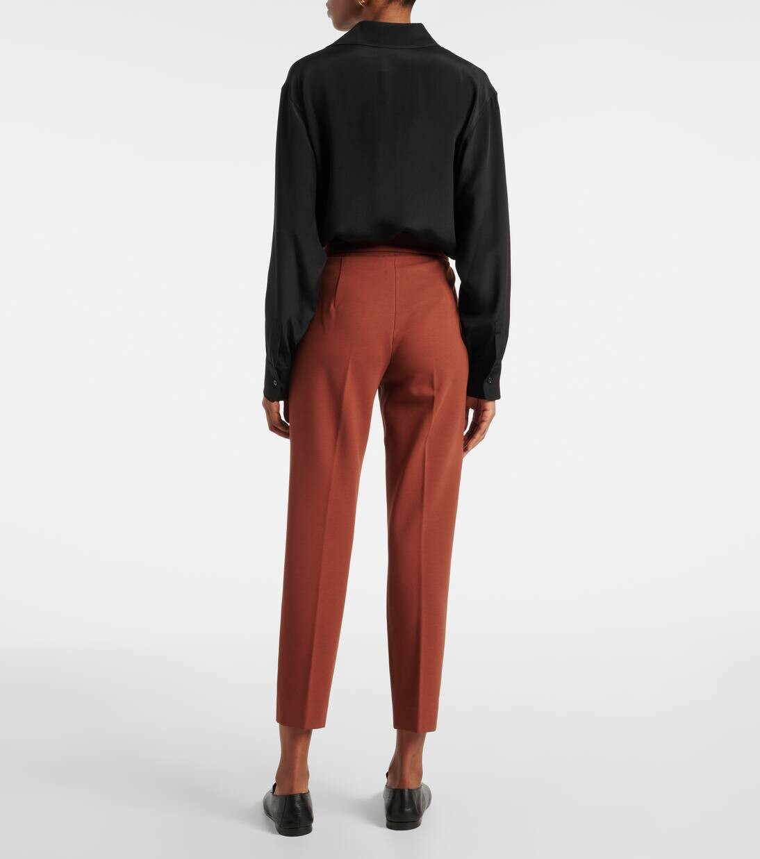 Узкие брюки из джерси Pegno Max Mara, цвет ruggine — фото 3