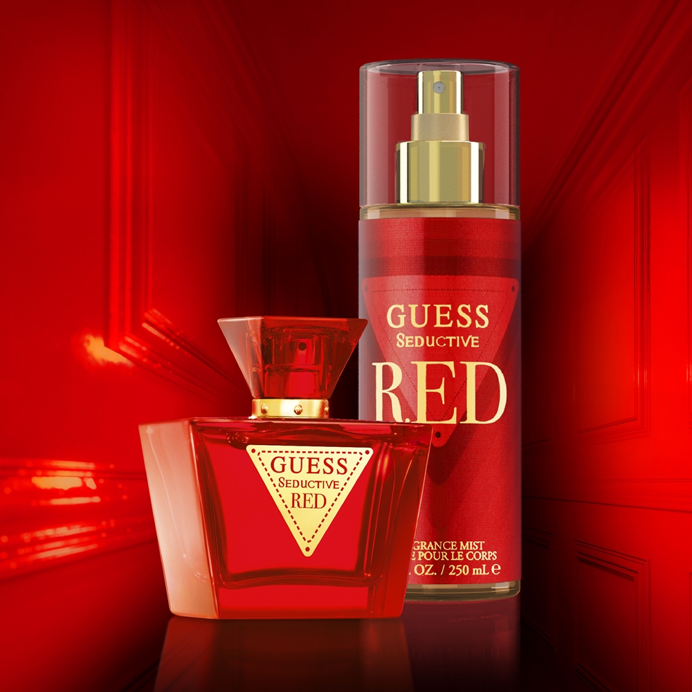 Соблазнительный красный ароматизированный спрей для тела Guess, 250 мл — фото 2
