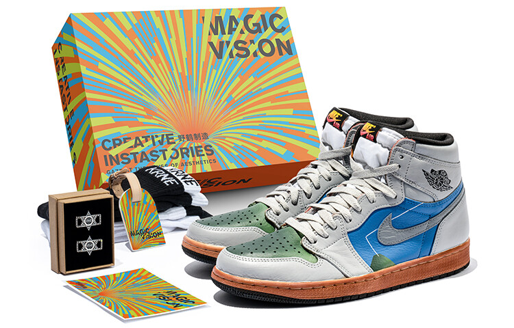 

Кроссовки Air JORDAN 1 Vintage Basketball Shoes Unisex High-Top White Blue