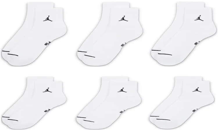 Повседневные носки до щиколотки 3 пары Jordan, 2-Piece 6-Pack (White)