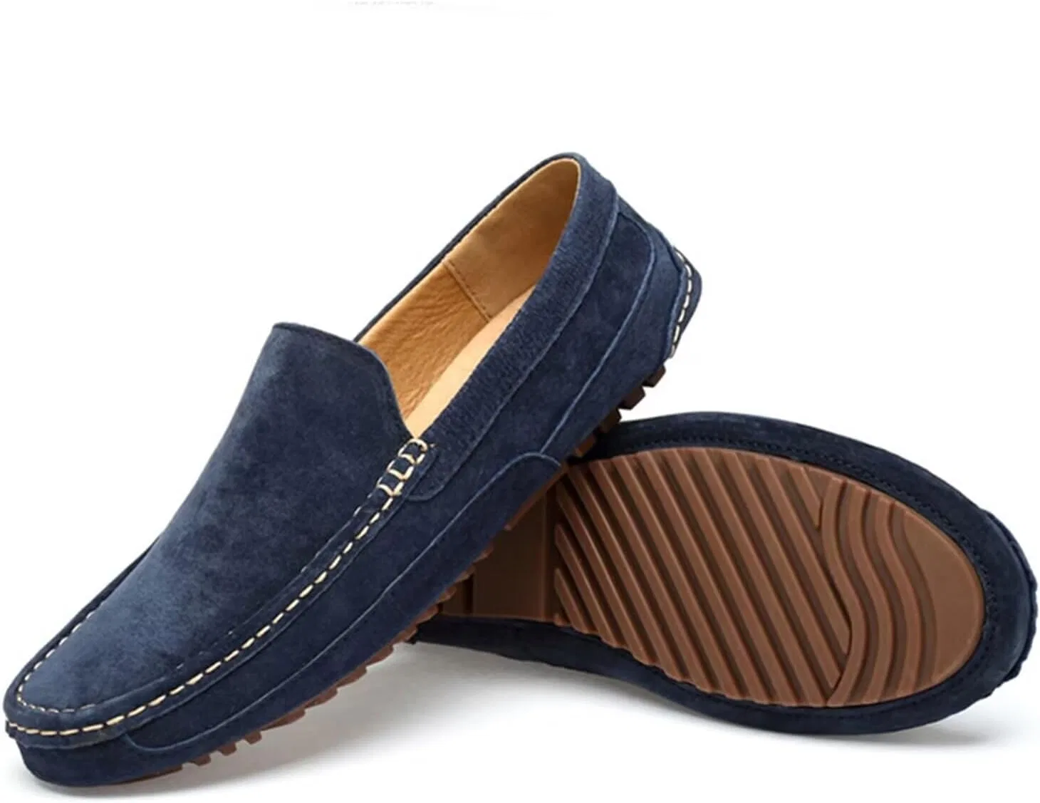 Лоферы мужские Penny Loafers Moccasin Driving Shoes Slip On Flats Boat Shoes, синий SywzX&xfybz — фото 4