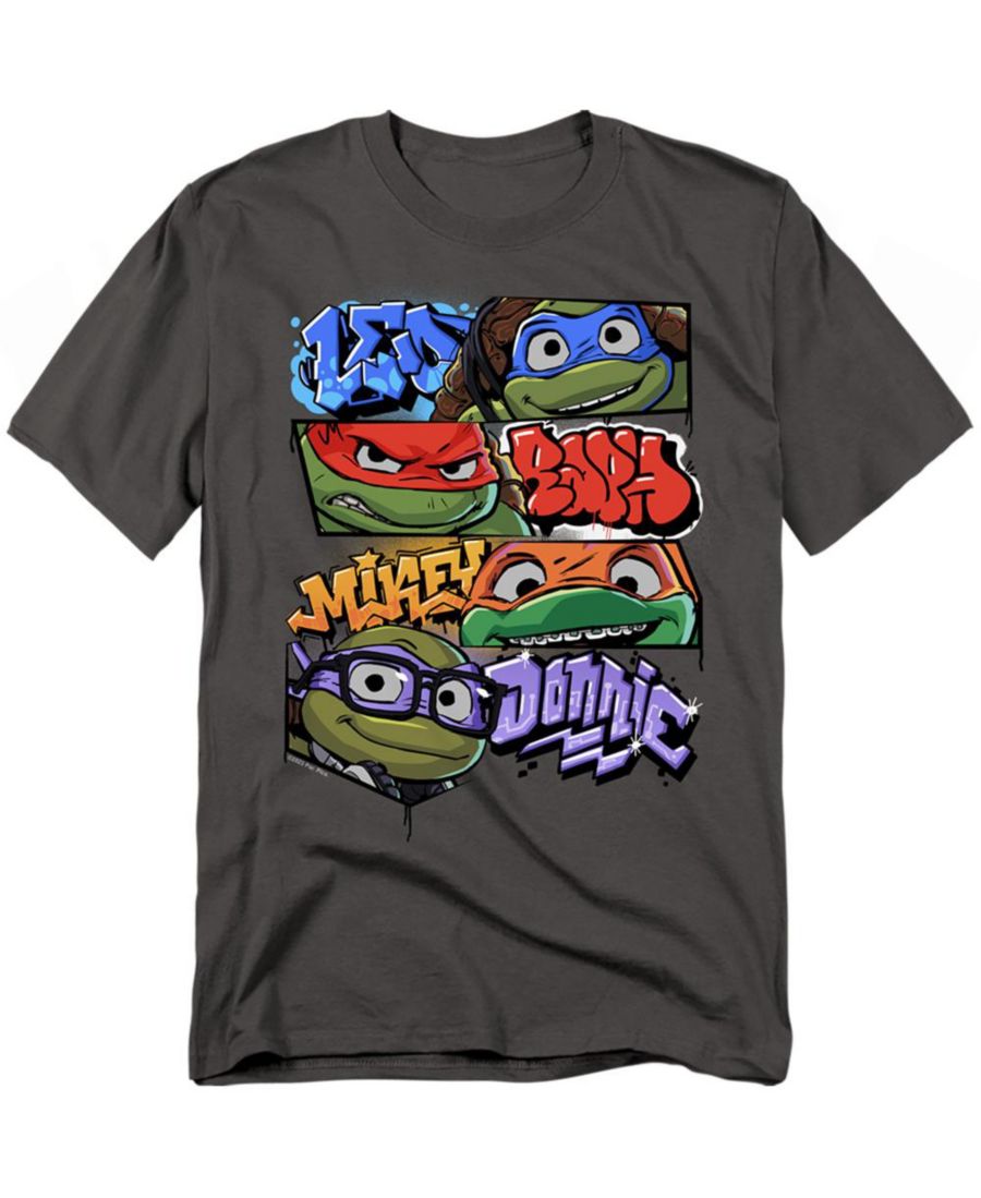 

Мужская футболка TMNT Mutant Mayhem с граффити и названиями персонажей TEENAGE MUTANT NINJA TURTLES, Charcoal, Черный, Мужская футболка TMNT Mutant Mayhem с граффити и названиями персонажей TEENAGE MUTANT NINJA TURTLES, Charcoal