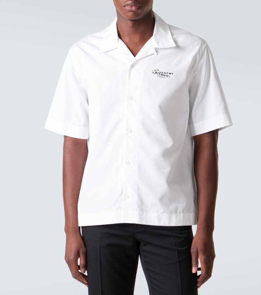 Хлопковая поплиновая блузка в стиле боулинг Givenchy, White — фото 3