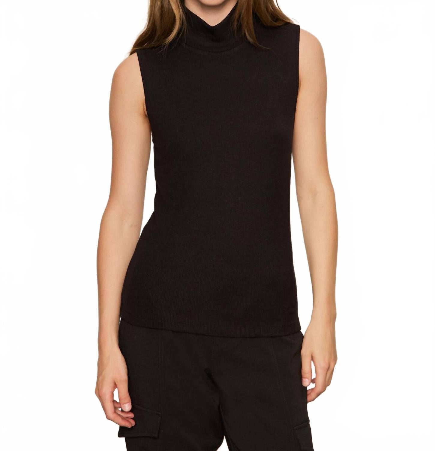 

Женский базовый топ без рукавов с воротником-стойкой, черный цвет Sanctuary, черный