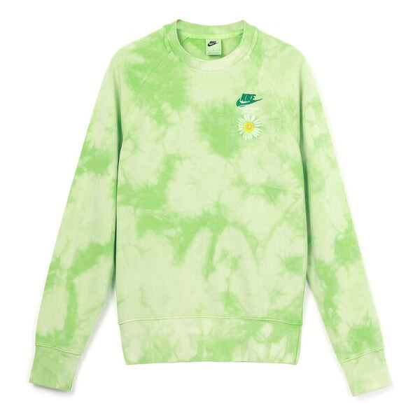 

Толстовка Men's Nike Sportswear Tie Dye Daisy Embroidered Round Neck Bright Green, зеленый