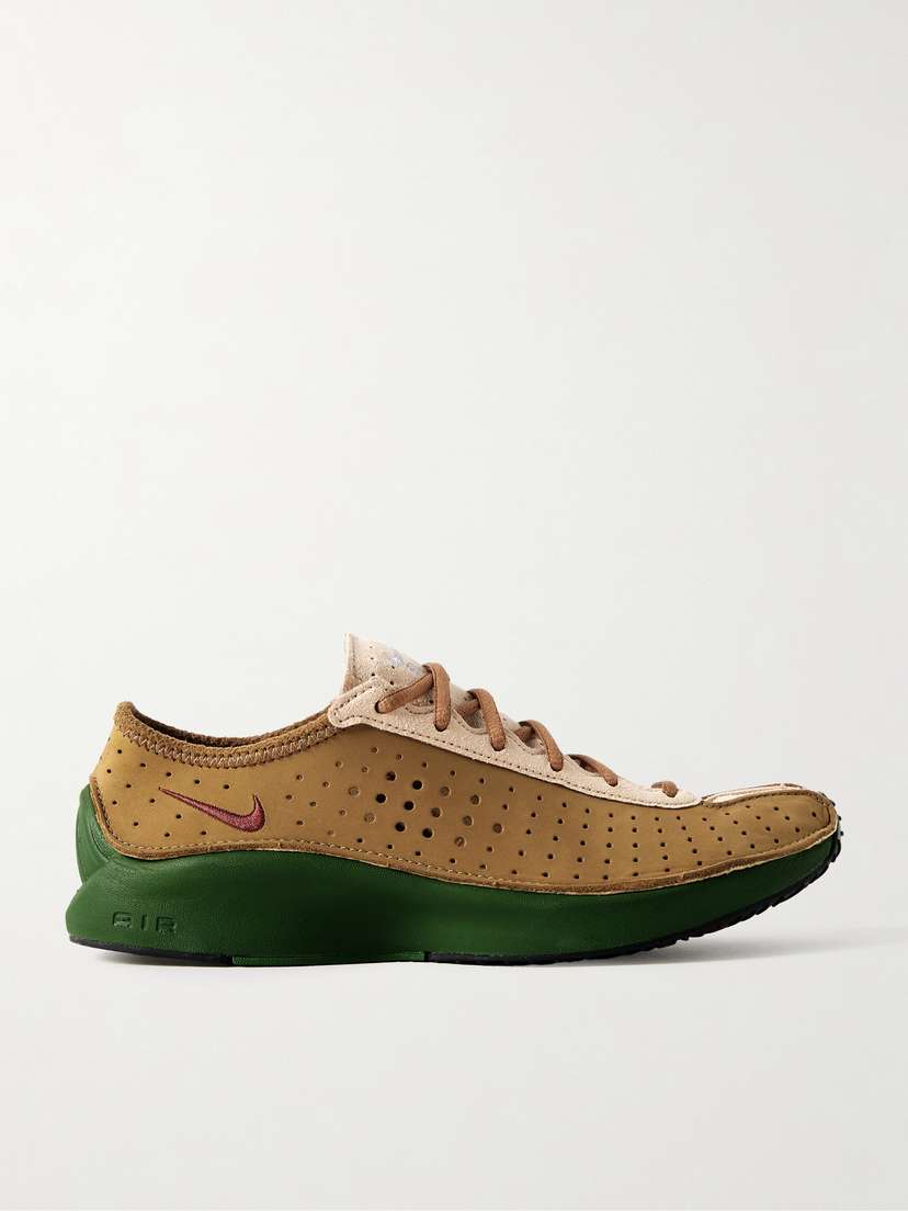 Кроссовки Air Superfly из перфорированного нубука и замши Nike, коричневый