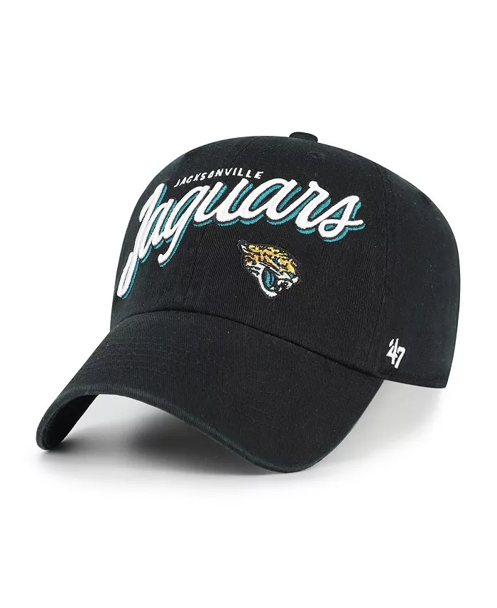 

Женская черная регулируемая кепка Jacksonville Jaguars Ariana Clean Up '47 Brand