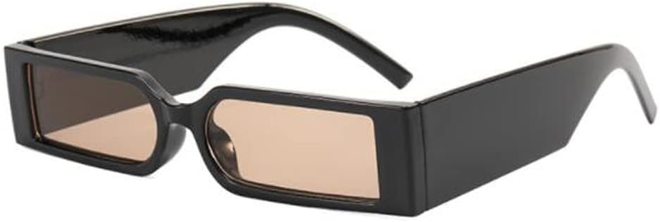 

Маленькие квадратные солнцезащитные очки с толстыми дужками в стиле «океан» для мужчин и женщин, стильные солнцезащитные очки в стиле хип-хоп с толстой дужкой и защитой от УФ-излучения UV400 Weloveushop, Bright Black Tea