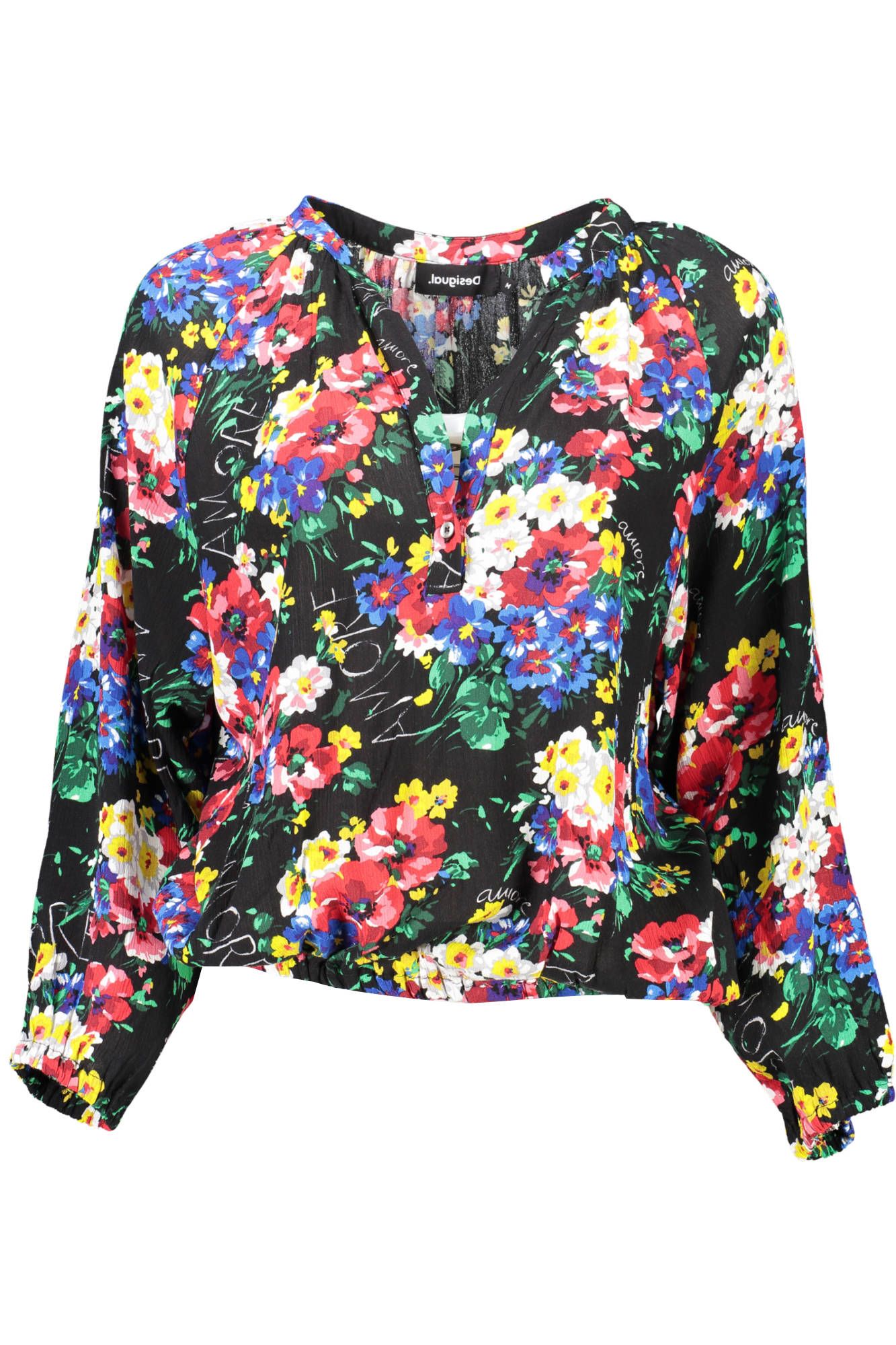 

Черный вискозный женский топ Desigual