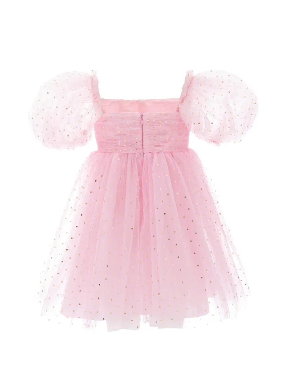 Платье из тюля с пышными рукавами Mimi Tutu, розовый — фото 2