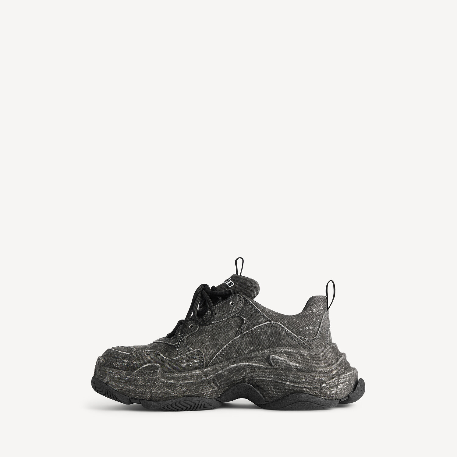 Мужские кроссовки triple s из канваса черного цвета BALENCIAGA, черный — фото 4