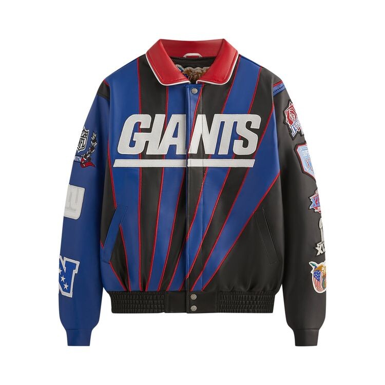 

Куртка Kith & Jeff Hamilton for the NFL: Giants Leather Varsity Jacket Giants, разноцветный