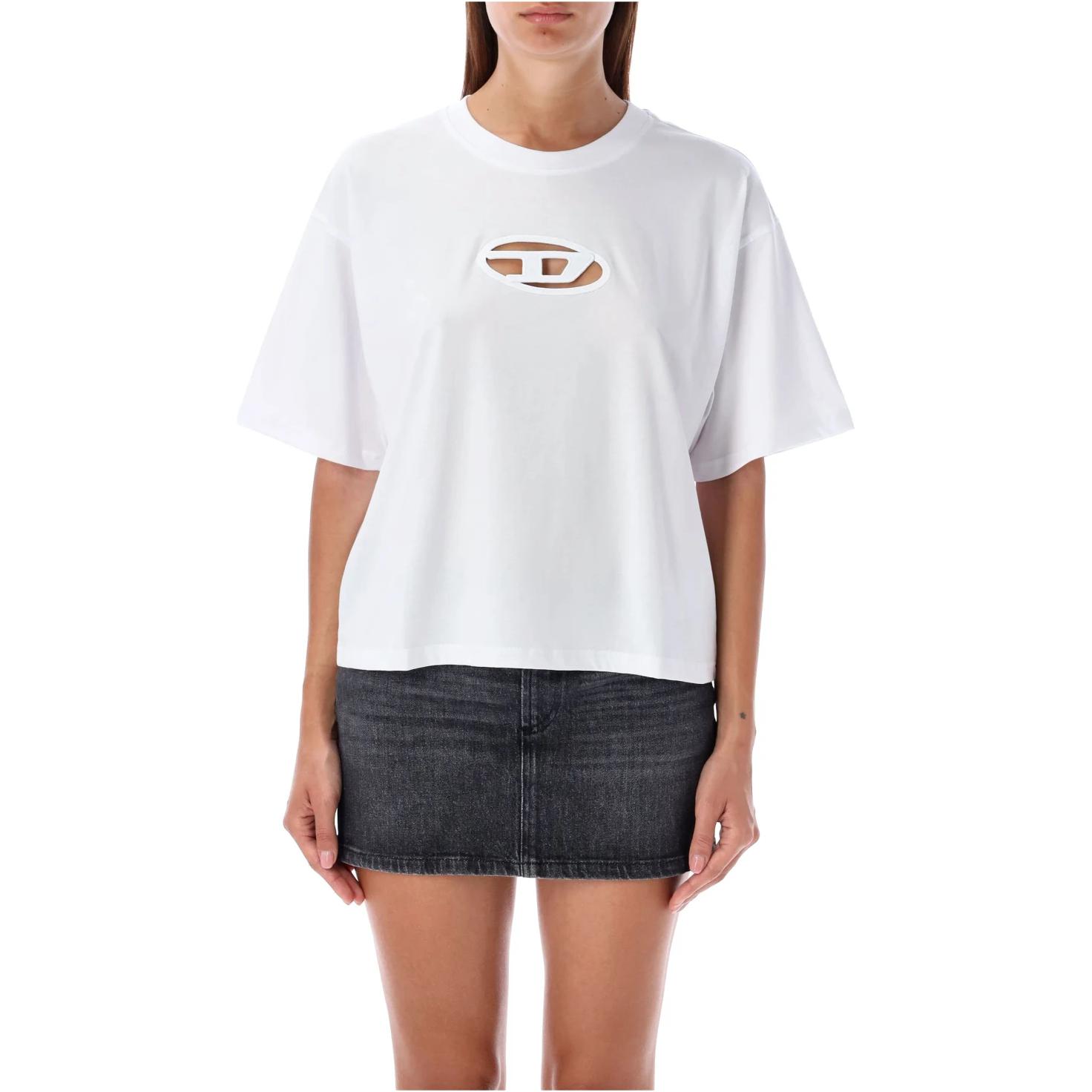 Футболка DIESEL T Buxt Crop Od Boxy, белая — фото 2