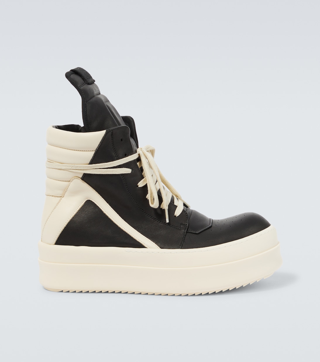 

Кожаные высокие платформенные кроссовки Rick Owens, Black Milk