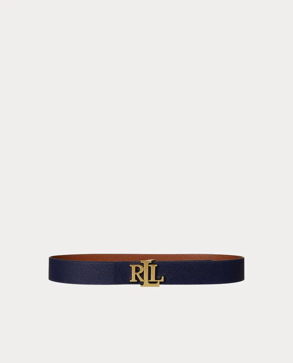 

Женский широкий реверсивный кожаный пояс Lauren Ralph Lauren, темно-синий