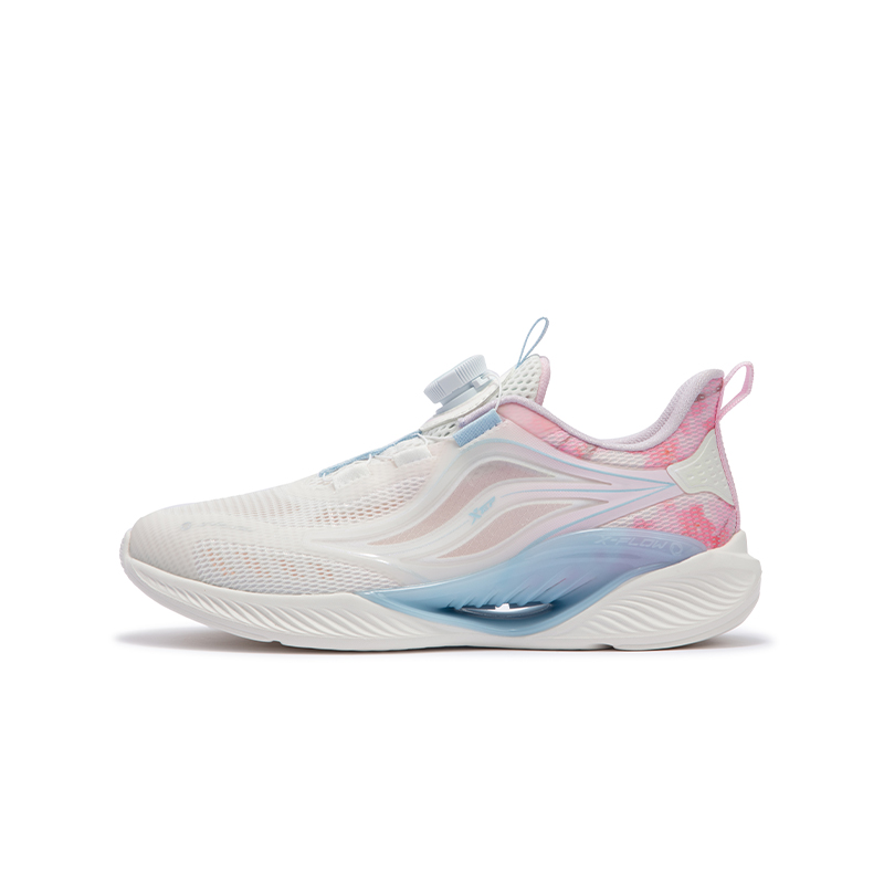 

Xtep Детские низкие беговые кроссовки Qing Feng 50 с амортизацией и износостойкостью, белые и розовые, унисекс