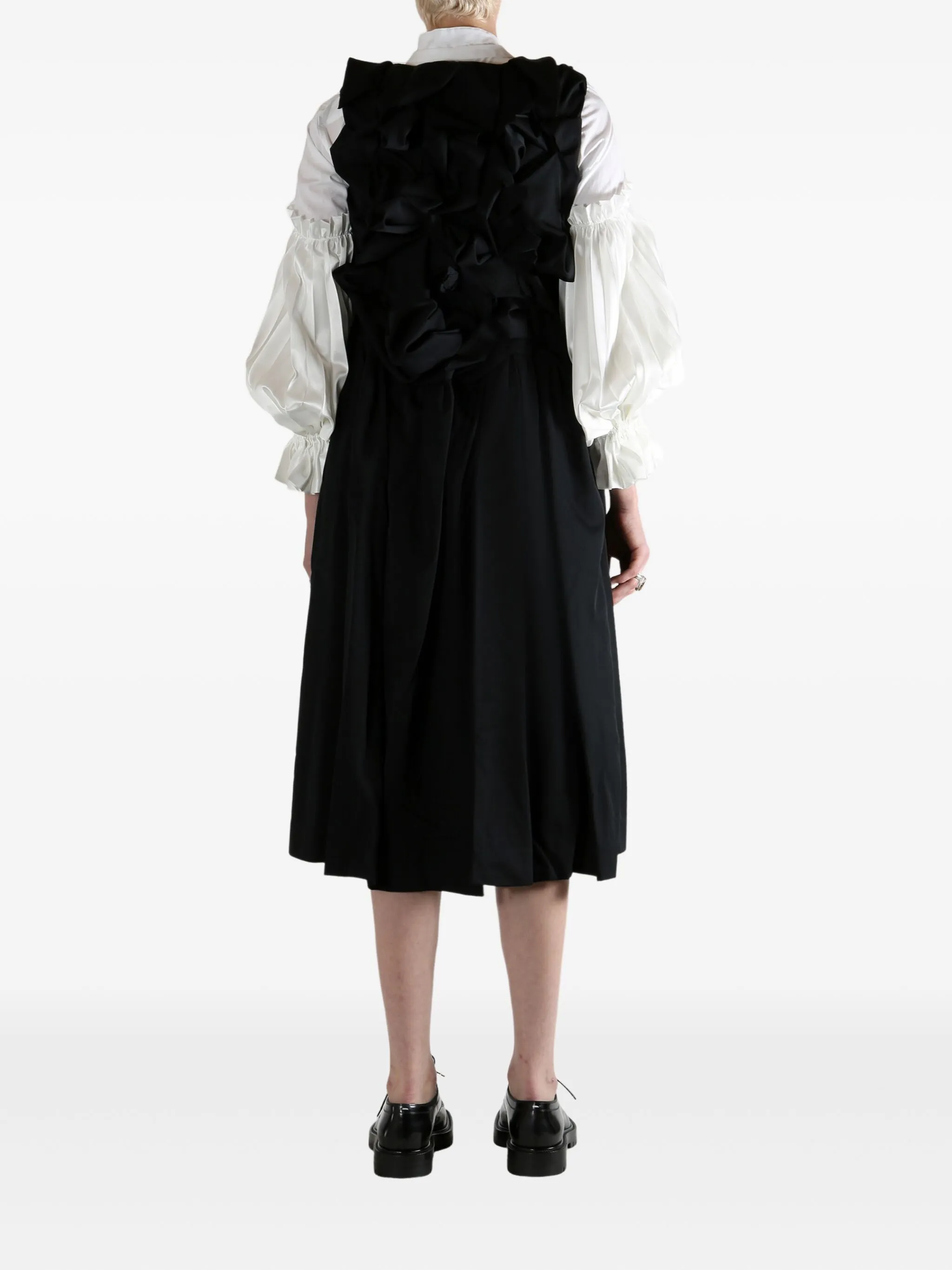 Шерстяное платье миди Comme Des Garçons, черный — фото 4