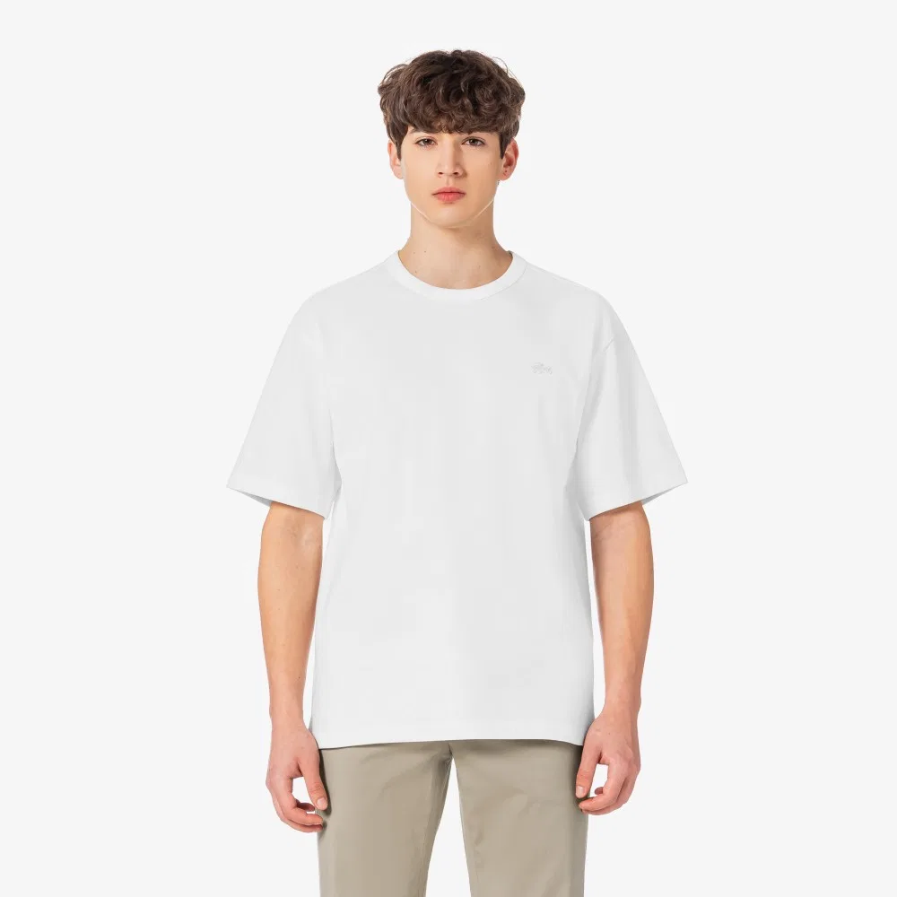 Футболка мужская Lacoste белый из плотного джерси — фото 4