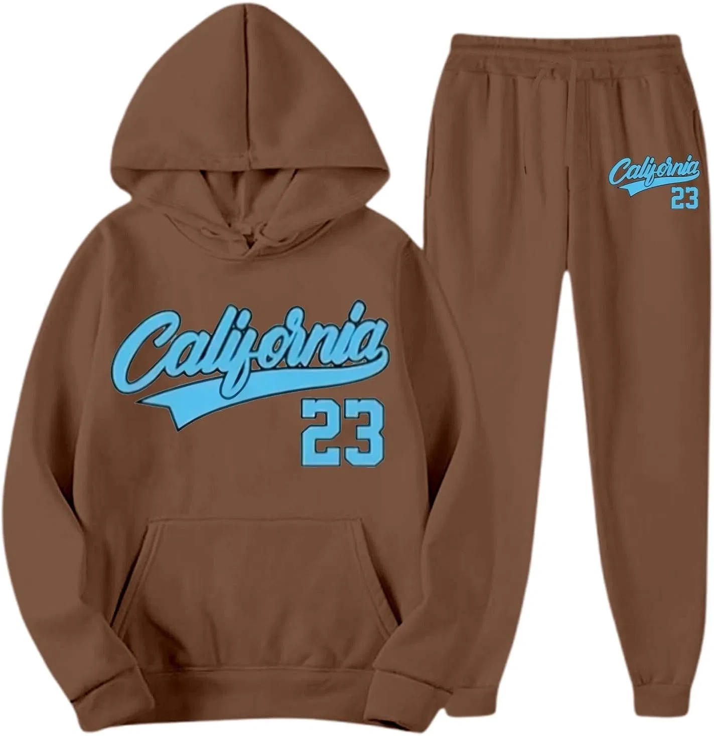 Мужской спортивный костюм California Hoodie и Sweatpants, A02-coffee — фото 2