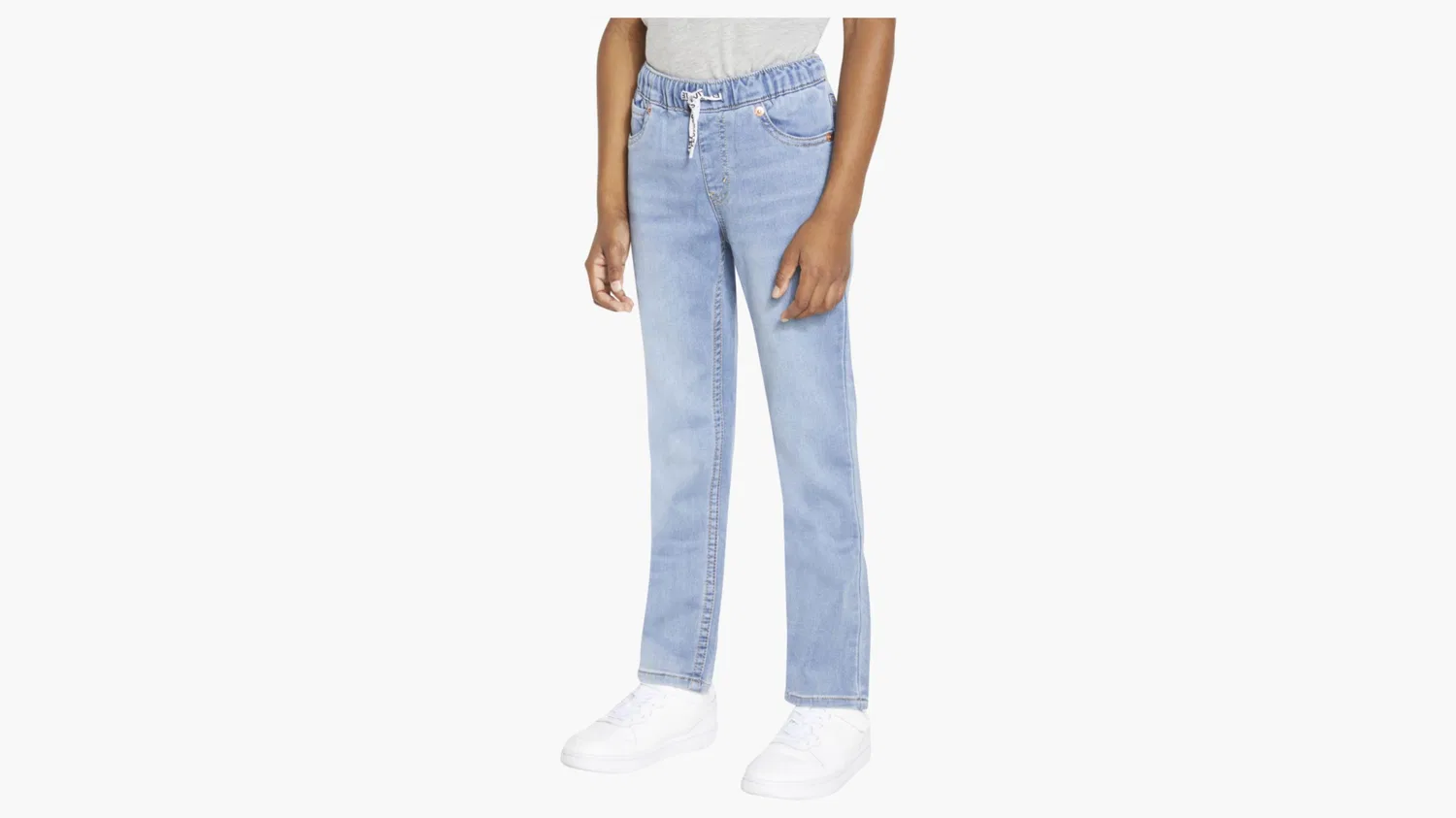 Узкие брюки на резинке для мальчиков 4-7 лет Levi's, Light Wash — фото 2