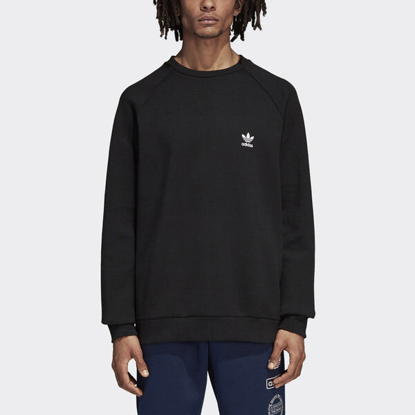 Толстовка originals graphic crew logo printing casual sports round neck pullover black Adidas, черный — фото 3