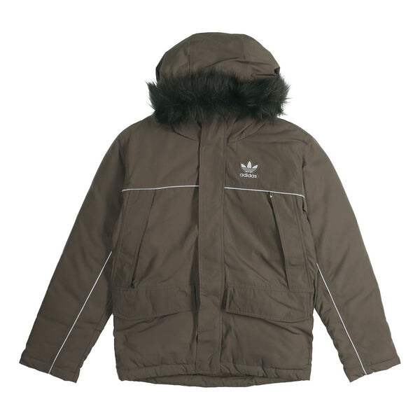 

Пуховик adidas originals Men's Leisure Sports Windproof Ultra Warm Hooded Down Jacket Brown, коричневый