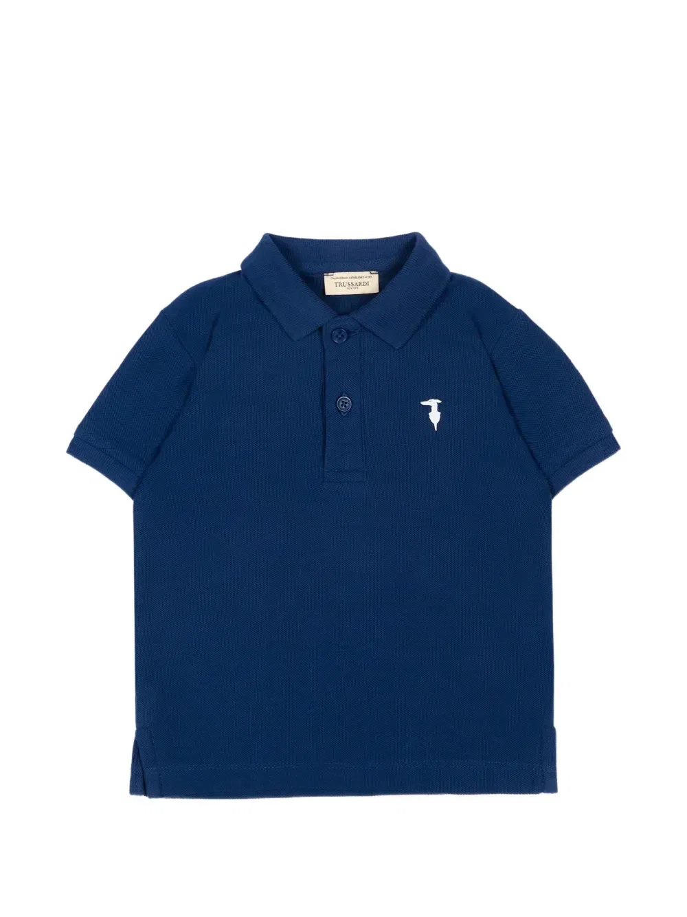Поло с короткими рукавами и логотипом Trussardi Junior, синий