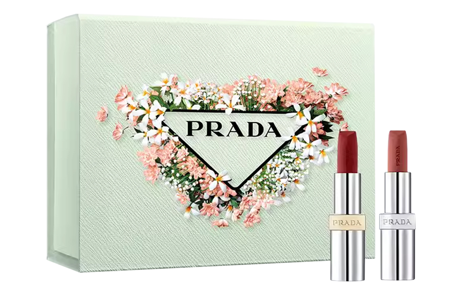 

Spring Limited Edition Помада Two Tone Матовая Легко Растушевывается Осветляющая 3.8г+3.8г PRADA, zishi layered lightweight lipstick #b03 ugly красный коричневый+#b107 nude красный коричневый