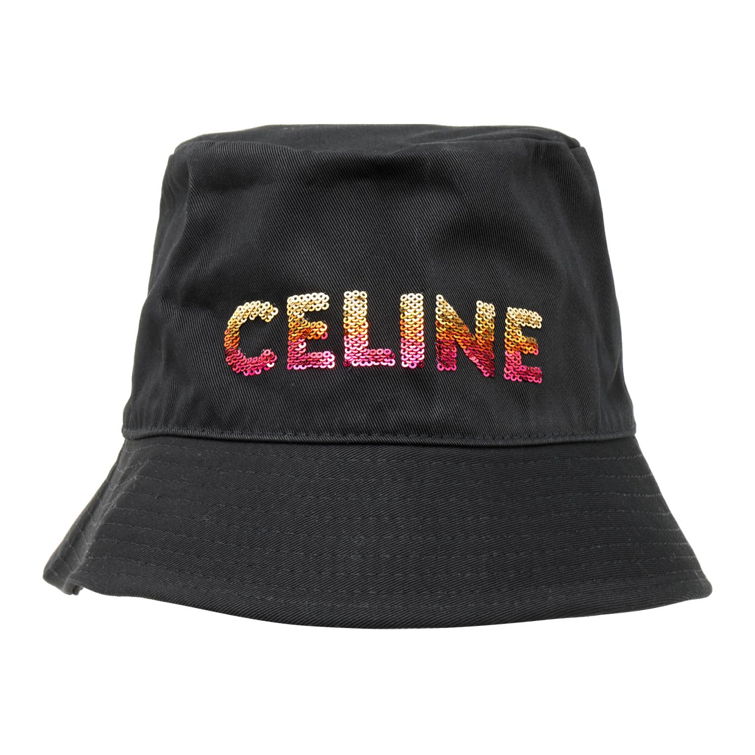 

CELINE Расшитая пайетками ведро-шляпа, Black