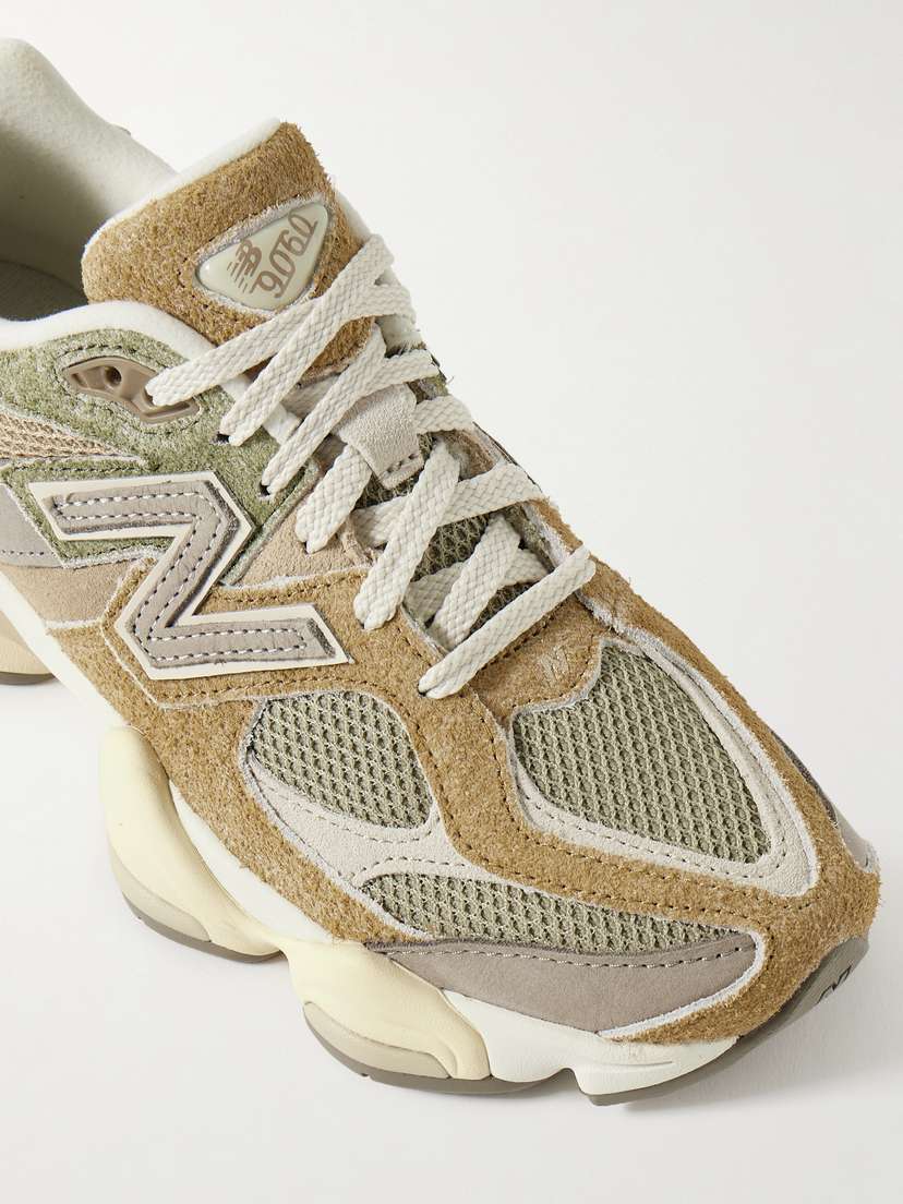 Кроссовки 9060 из замши и сетки с отделкой из нубука New Balance, бежевый — фото 4