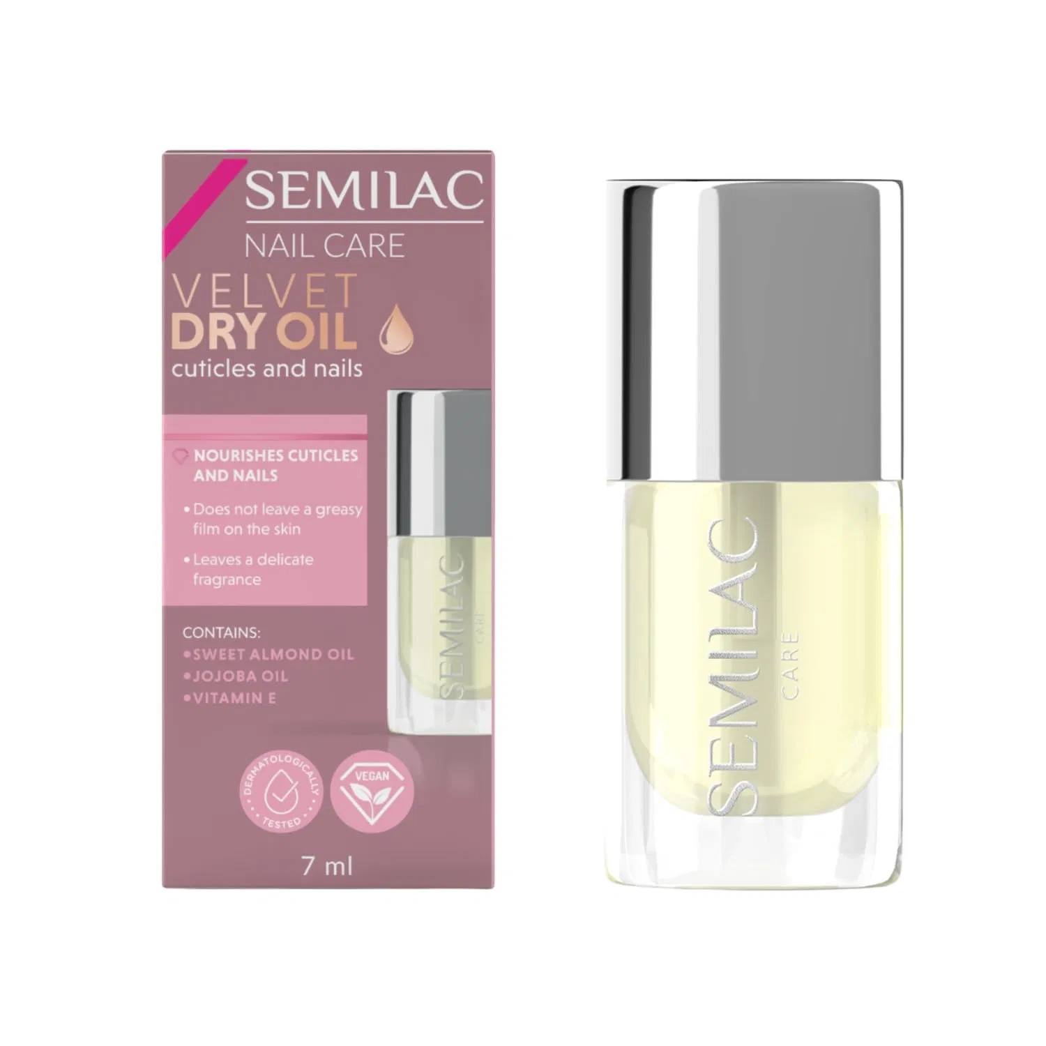 Сухое масло для кутикулы и ногтей «Velvet Dry Oil» 7 мл от Semilac Semilac, Velvet Dry Oil