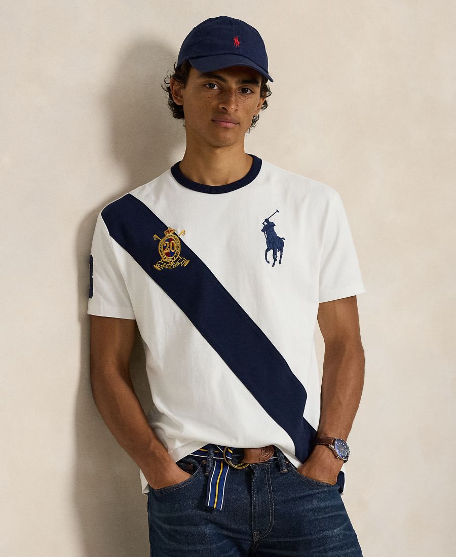 

Мужская классическая футболка, посвященная 20-летию бренда Polo Ralph Lauren, White, Белый, Мужская классическая футболка, посвященная 20-летию бренда Polo Ralph Lauren, White