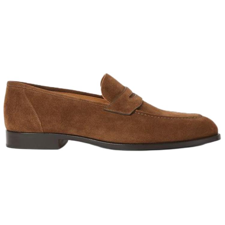 Loro Piana Серьезные повседневные туфли мужские темно-коричневые — фото 4