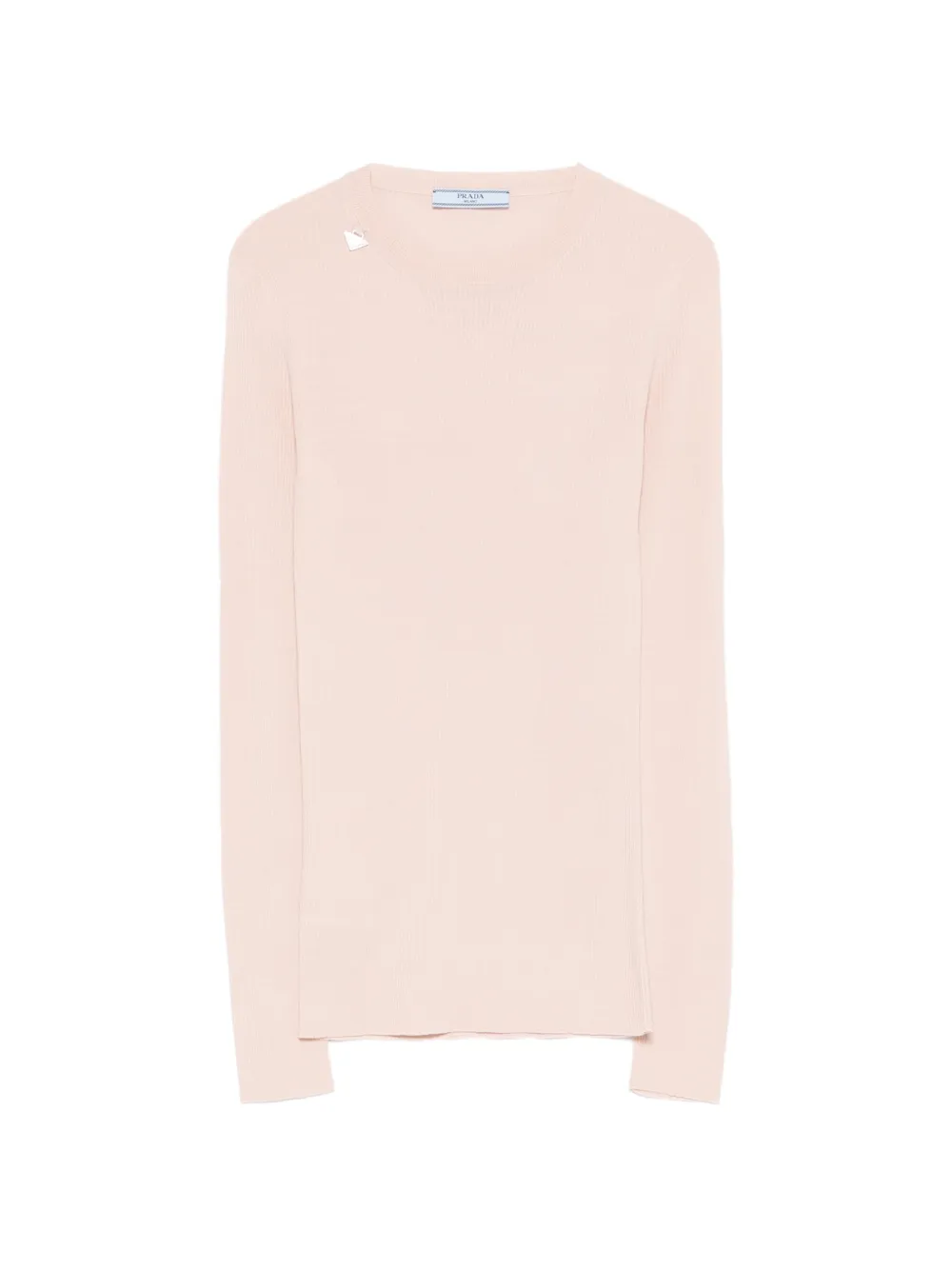 

Свитер из шерсти с аппликацией Prada, розовый