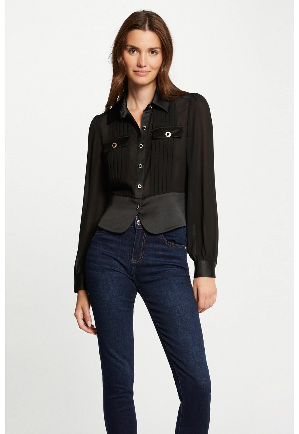

Блузка на пуговицах LONG-SLEEVED WITH PLEATS Morgan, черный