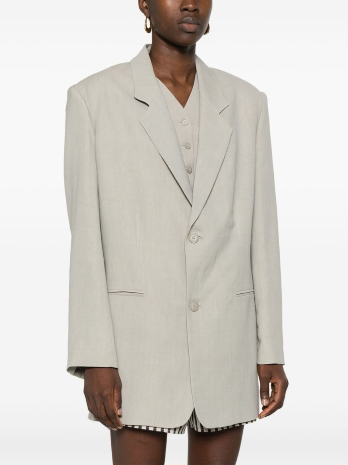 

The Frankie Shop однобортный пиджак Aiden, зеленый