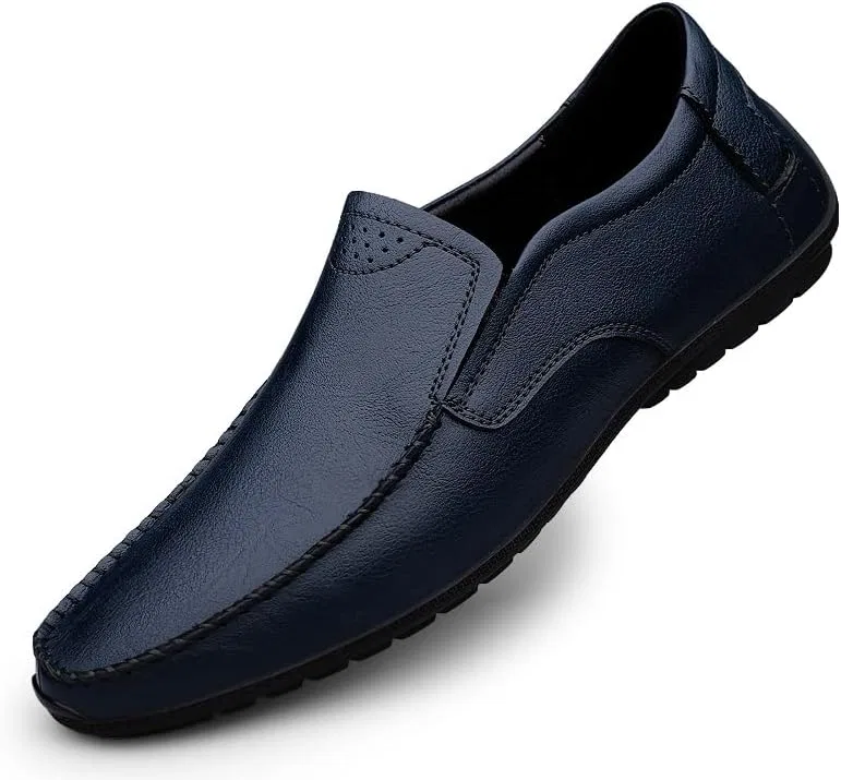 Лоферы мужские, кожаные, Loafers Shoes, синие SayfuR